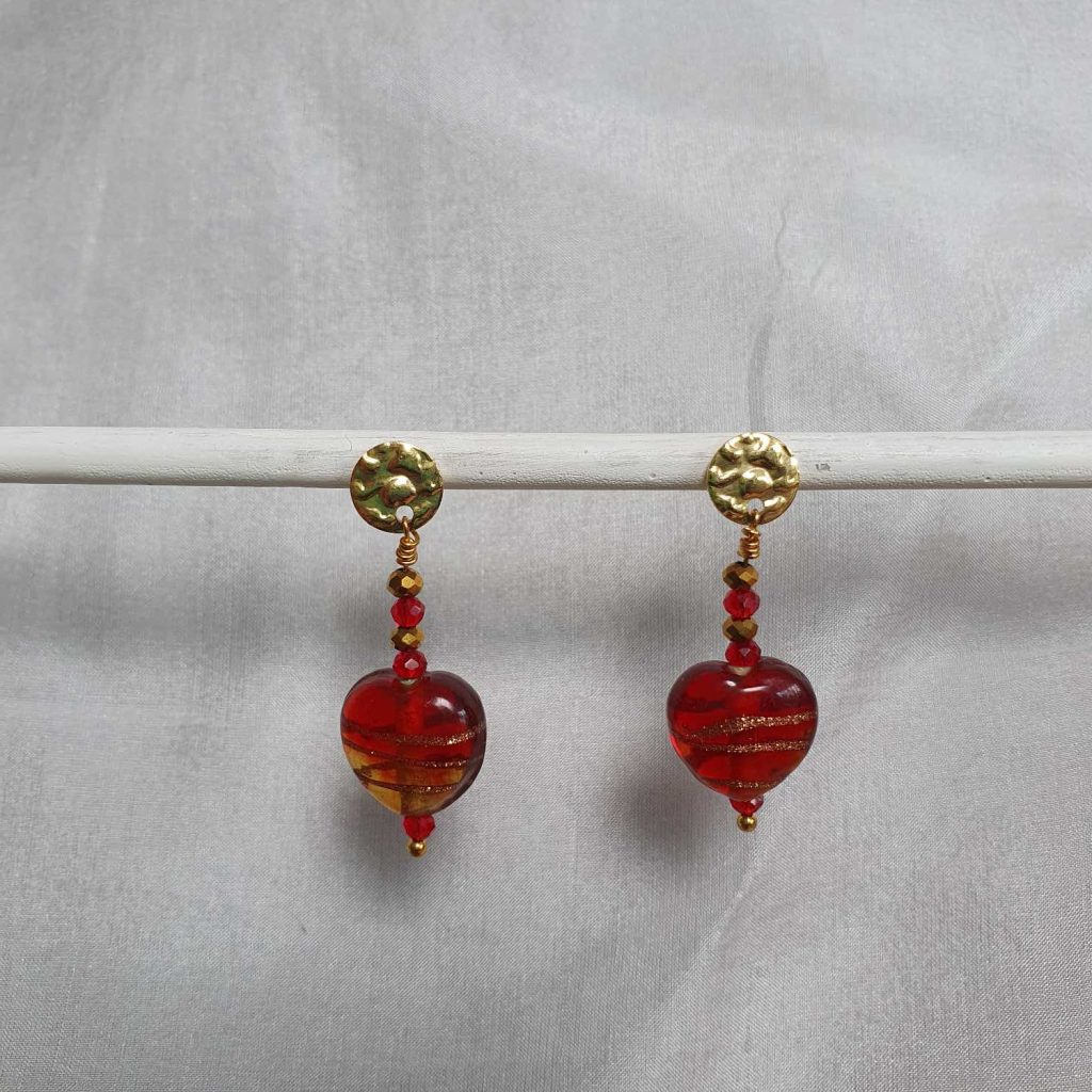 Oorbel rood