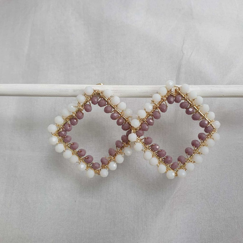 Oorbel mauve